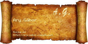 Ary Gábor névjegykártya